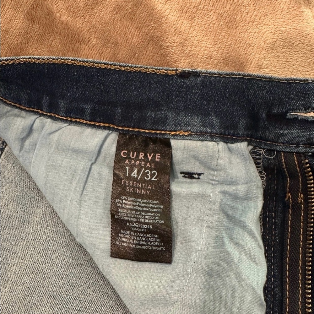 Curve Appeal Women’s Dark Blue Skinny Jeans - 14/32